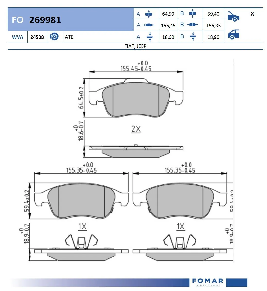 Brake Pad Set, disc brake